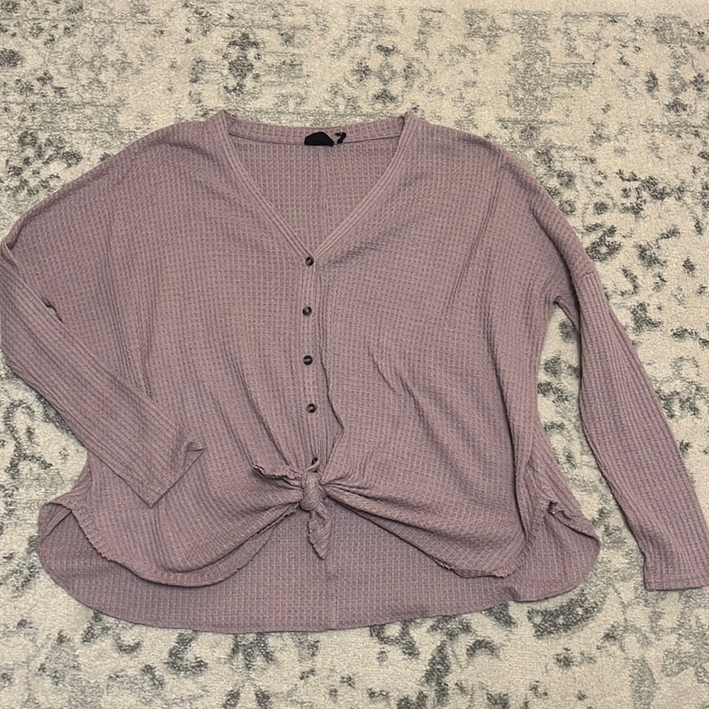 Out from under for urban outfitters tie front sweater